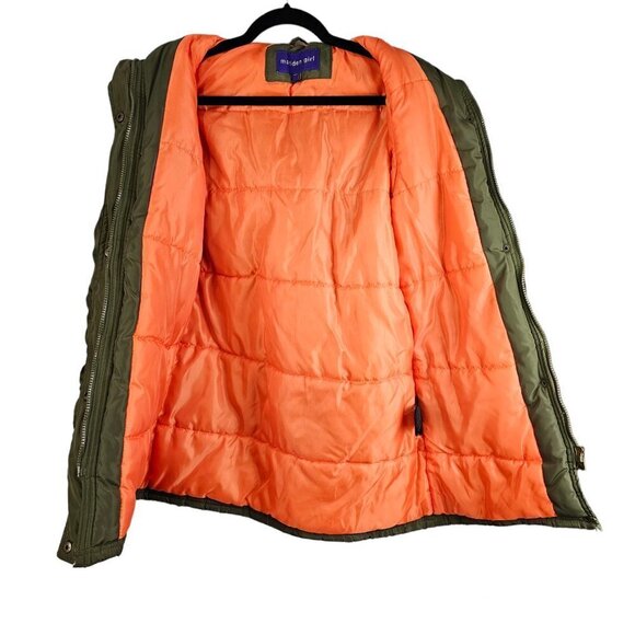 ❤️418 Madden Girl Jacket Multi Pocket Parka Coat Olive - Picture 7 of 13